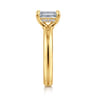Neema - 18K Yellow Gold Emerald Cut Diamond Engagement Ring - 0.07 ct