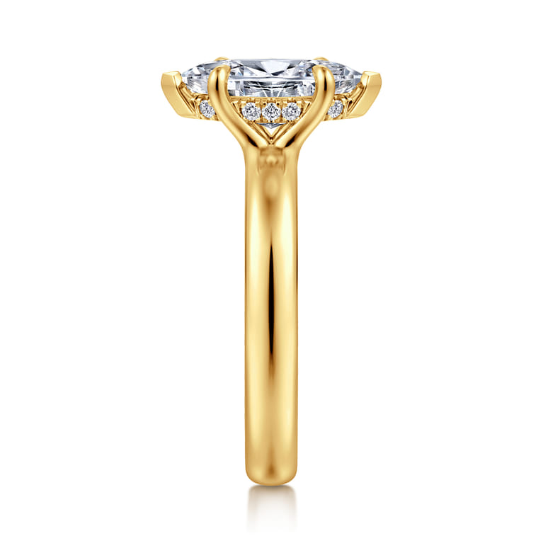 Neema - 18K Yellow Gold Marquise Shape Diamond Engagement Ring - 0.05 ct - Shot 4