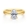 Neema - 18K Yellow Gold Oval Diamond Engagement Ring - 0.07 ct