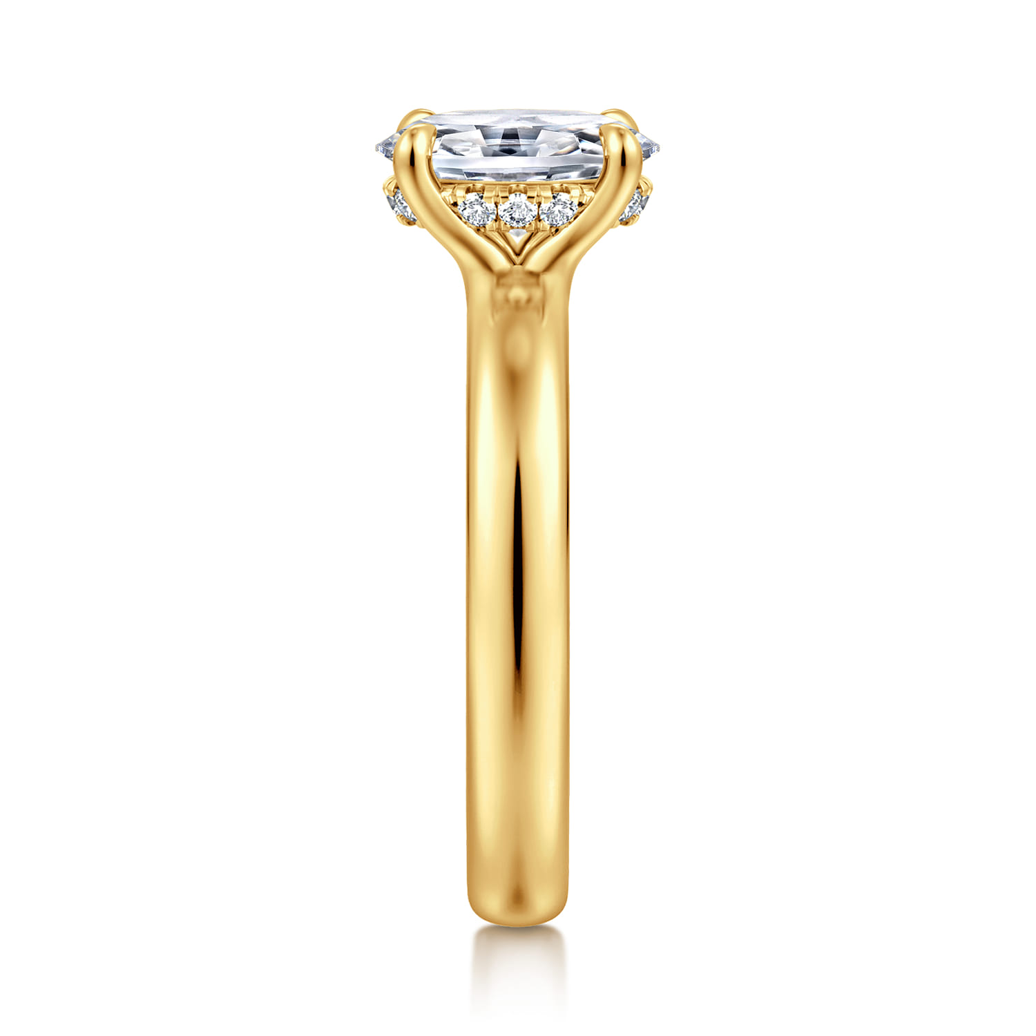 Neema - 18K Yellow Gold Oval Diamond Engagement Ring - 0.07 ct - Shot 4