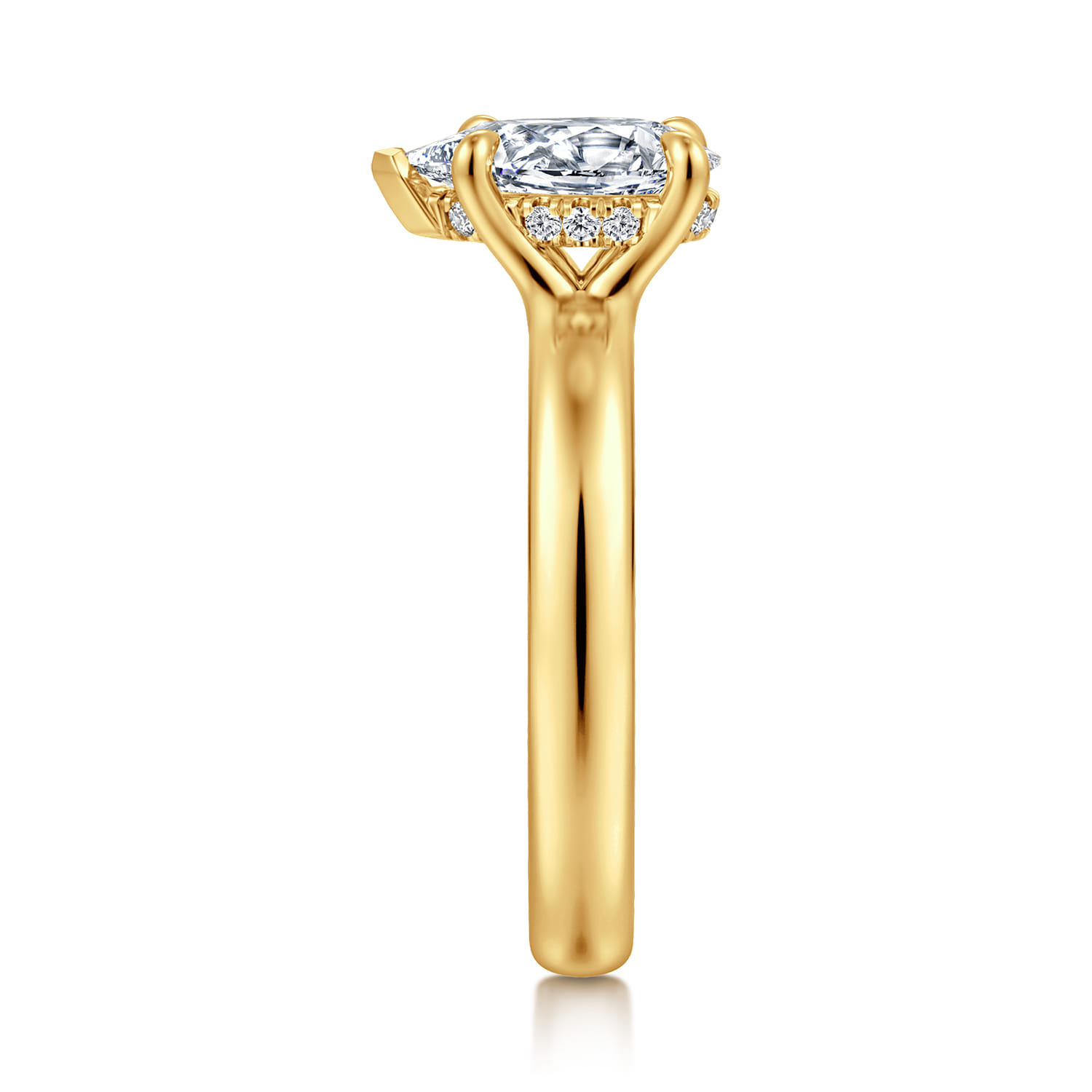 Neema - 18K Yellow Gold Pear Shape Diamond Engagement Ring - 0.06 ct - Shot 4