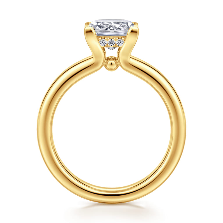 Neema - 18K Yellow Gold Princess Cut Diamond Engagement Ring - 0.06 ct - Shot 2