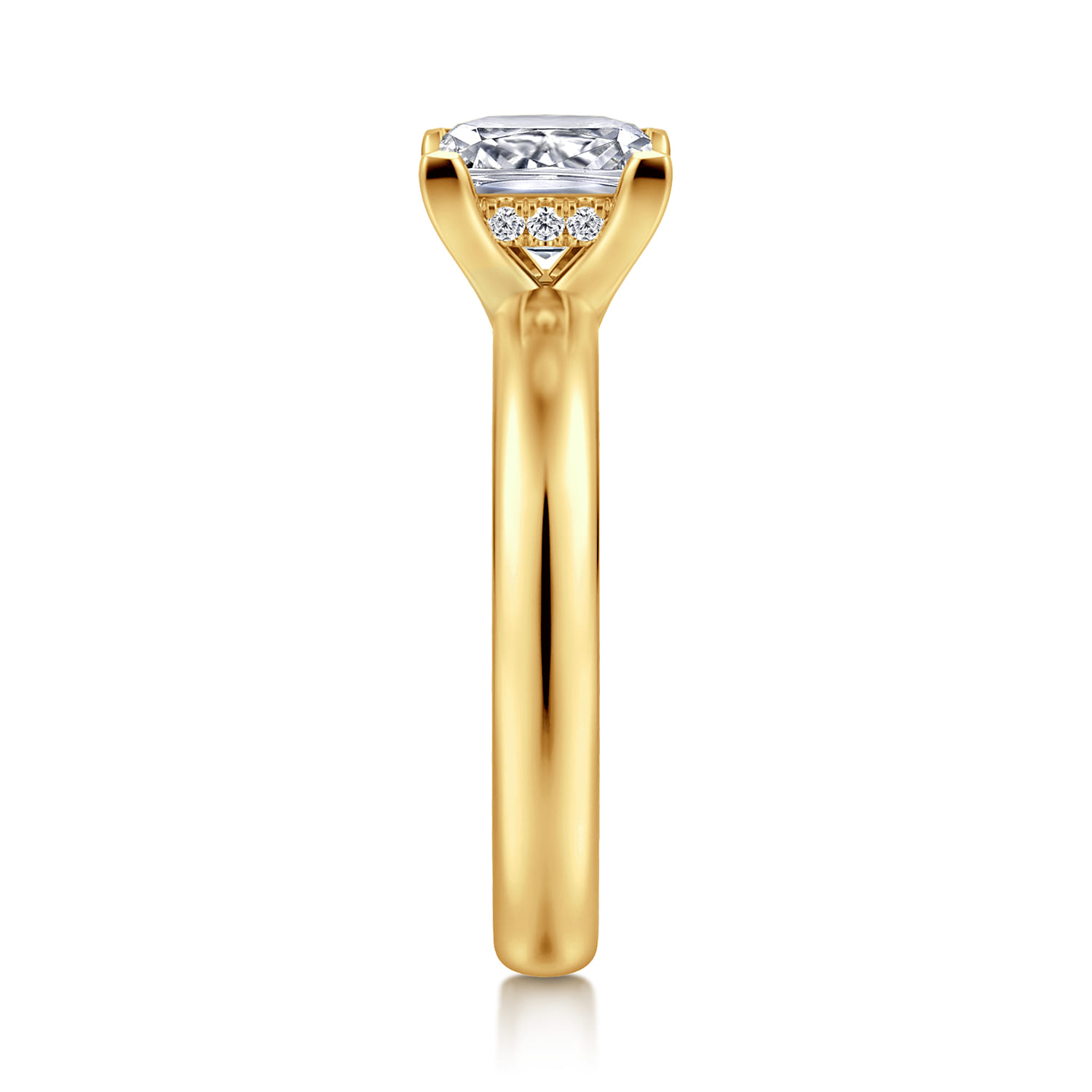 Neema - 18K Yellow Gold Princess Cut Diamond Engagement Ring - 0.06 ct - Shot 4