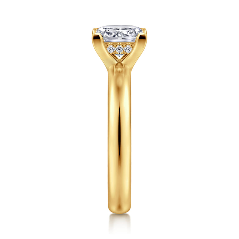 Neema - 18K Yellow Gold Princess Cut Diamond Engagement Ring - 0.06 ct - Shot 4