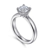Neema - Platinum Cushion Cut Shape Diamond Engagement Ring - 0.06 ct