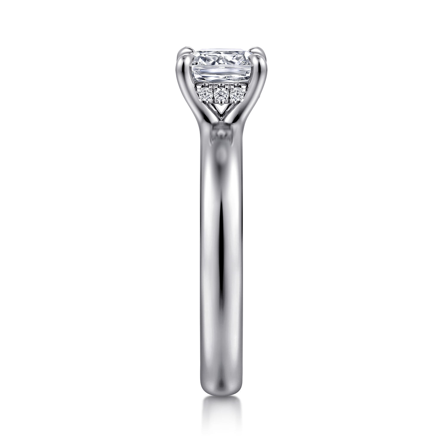 Neema - Platinum Cushion Cut Shape Diamond Engagement Ring - 0.06 ct - Shot 4