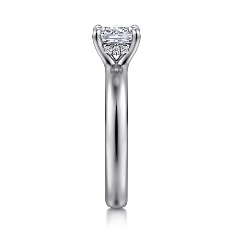 Neema - Platinum Cushion Cut Shape Diamond Engagement Ring - 0.06 ct - Shot 4