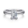 Neema - Platinum Emerald Cut Diamond Engagement Ring - 0.07 ct