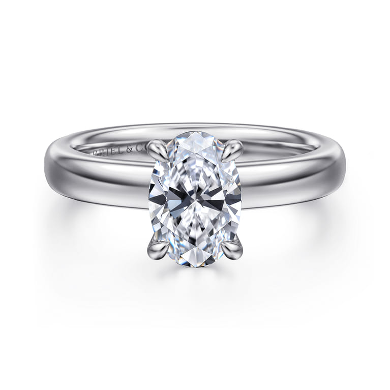 Neema - Platinum Oval Diamond Engagement Ring - 0.07 ct - Shot 1
