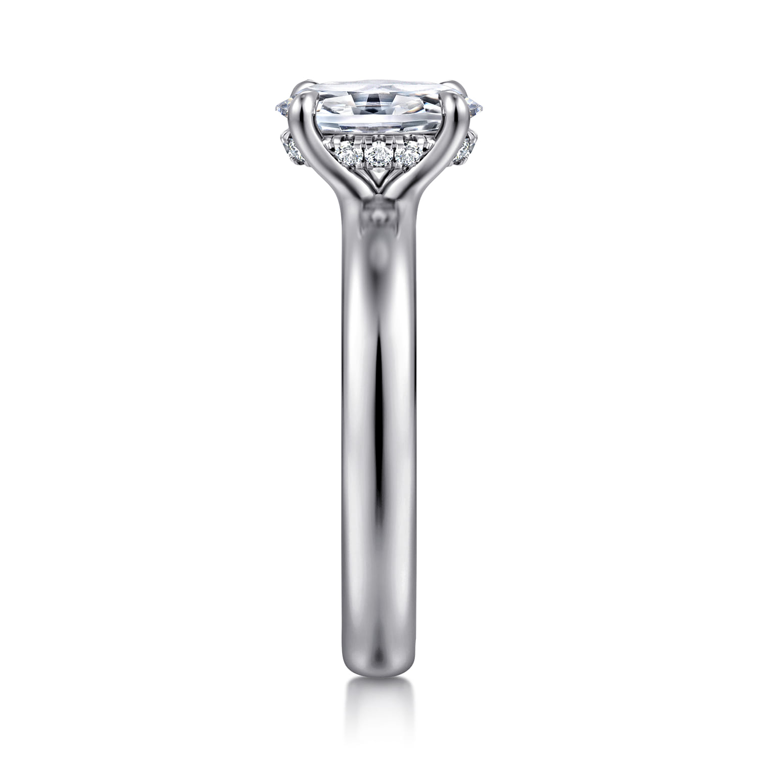 Neema - Platinum Oval Diamond Engagement Ring - 0.07 ct - Shot 4