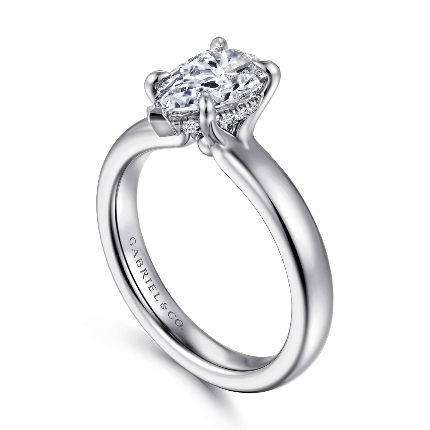 Neema - Platinum Pear Shape Diamond Engagement Ring - 0.06 ct - Shot 3