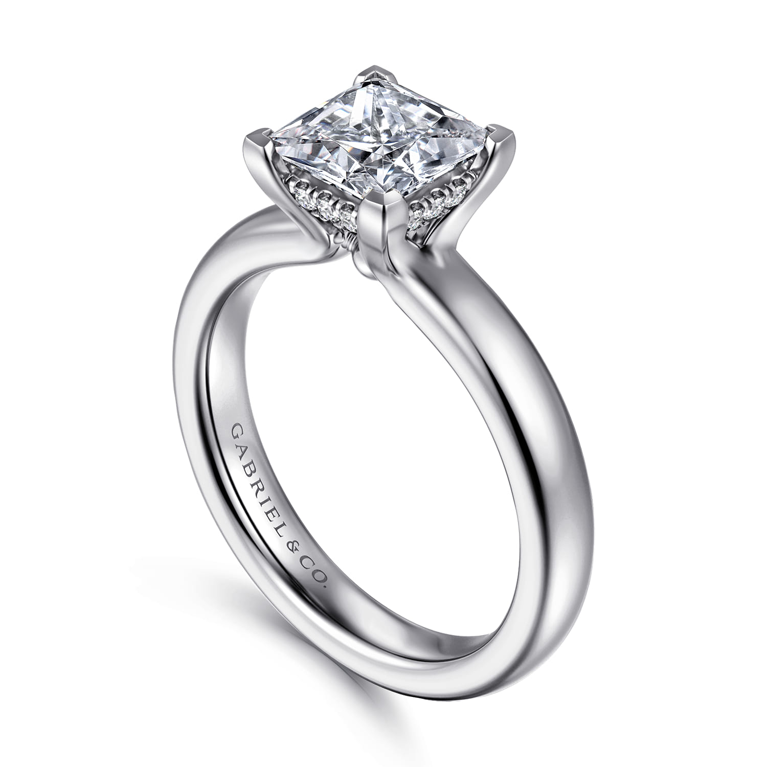 Neema - Platinum Princess Cut Diamond Engagement Ring - 0.06 ct - Shot 3