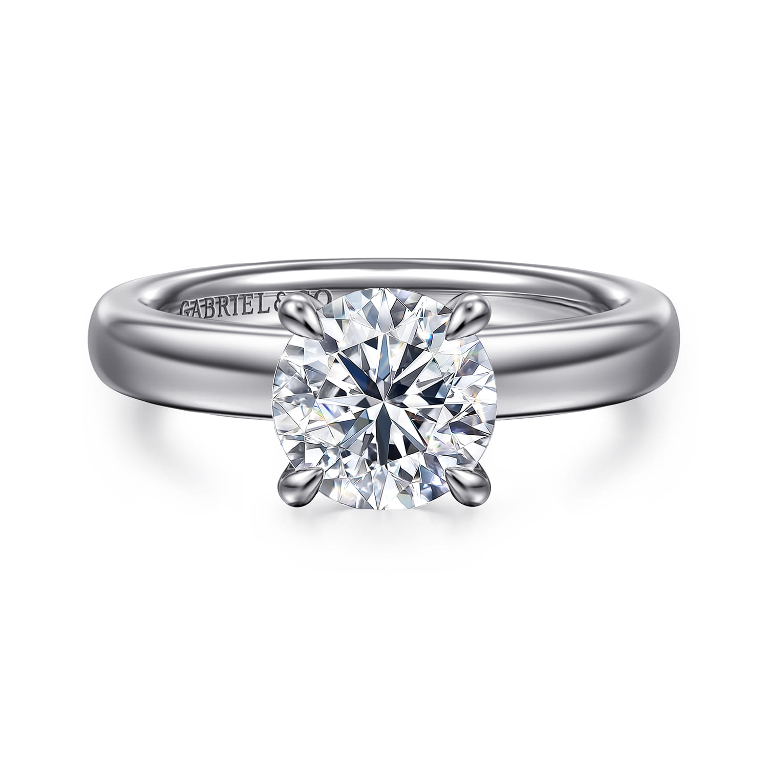 Neema - Platinum Round Diamond Engagement Ring - 0.07 ct - Shot 1
