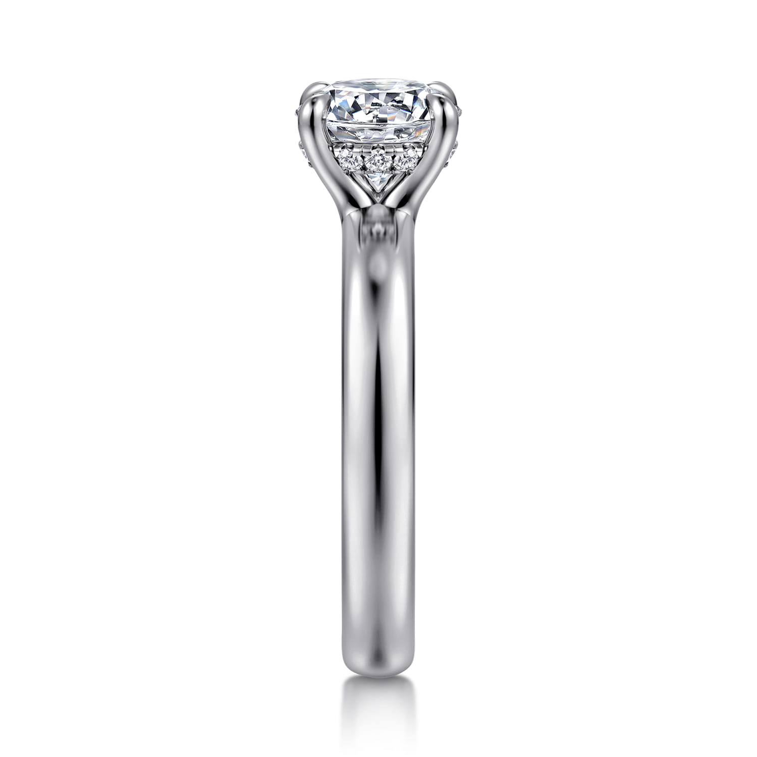 Neema - Platinum Round Diamond Engagement Ring - 0.07 ct - Shot 4