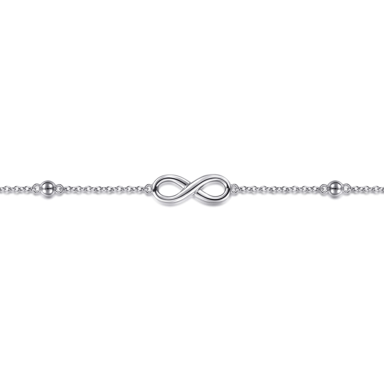 Infinity Anklet Bracelet in Sterling Silver, photograph 2