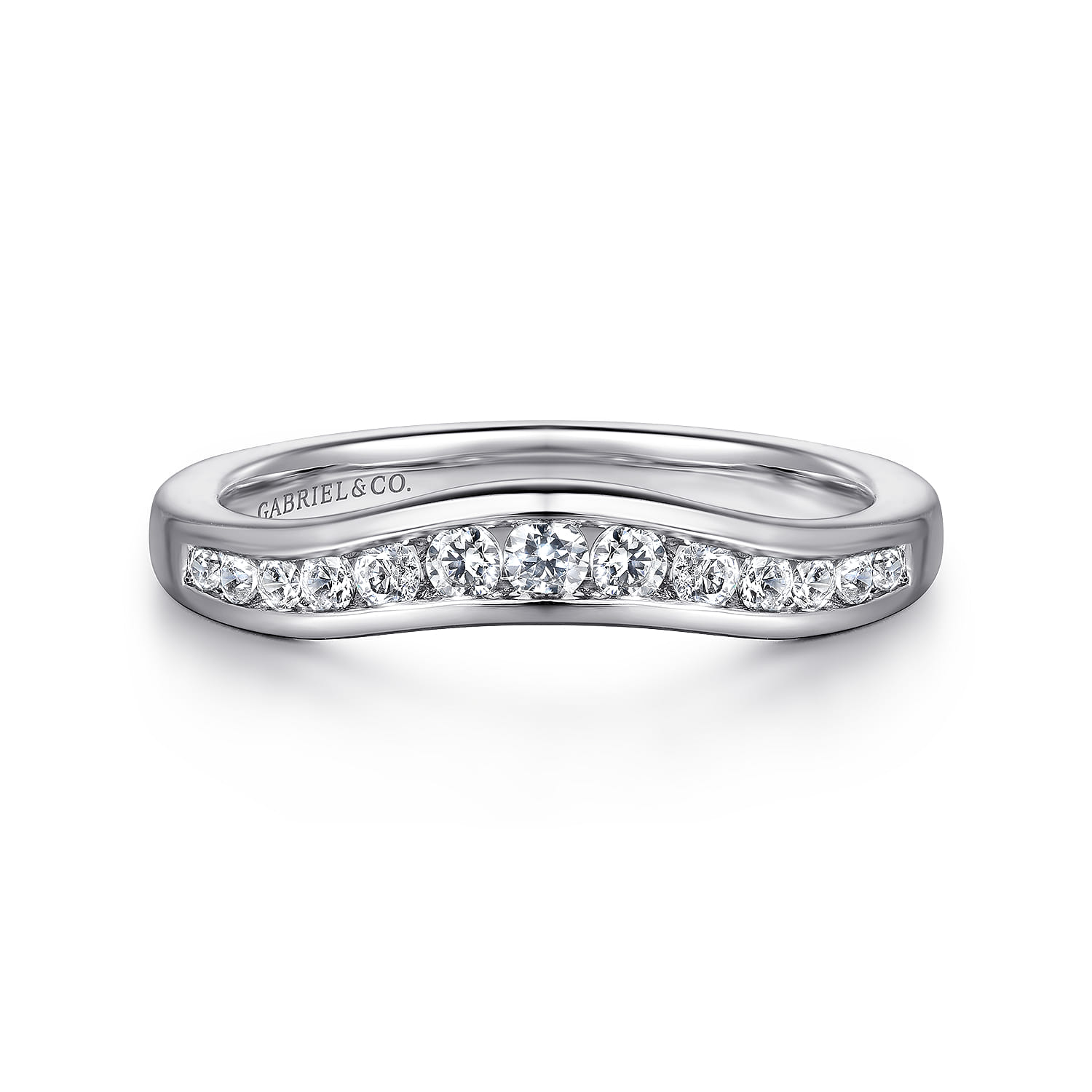 Curved Channel Set Diamond Anniversary Band