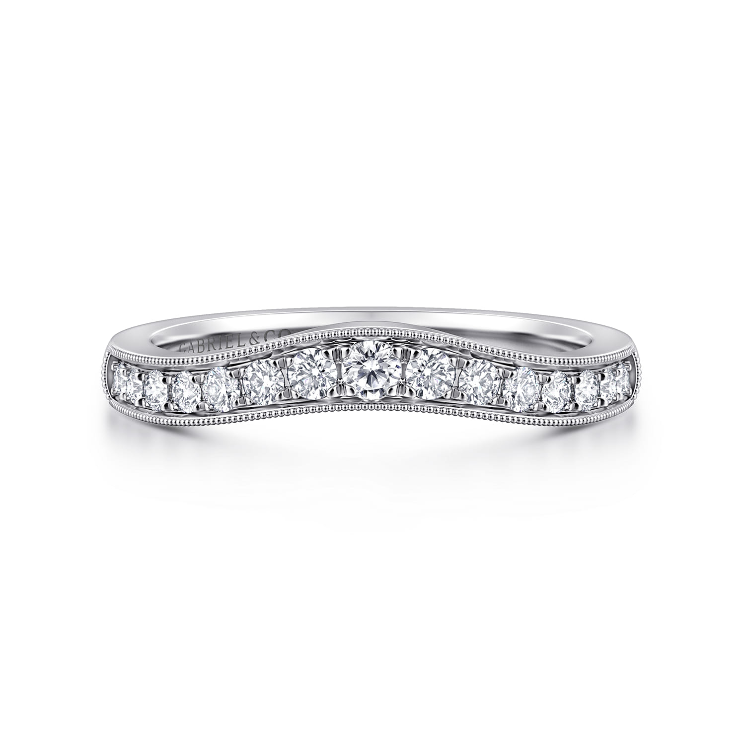 Curved Diamond Wedding Band