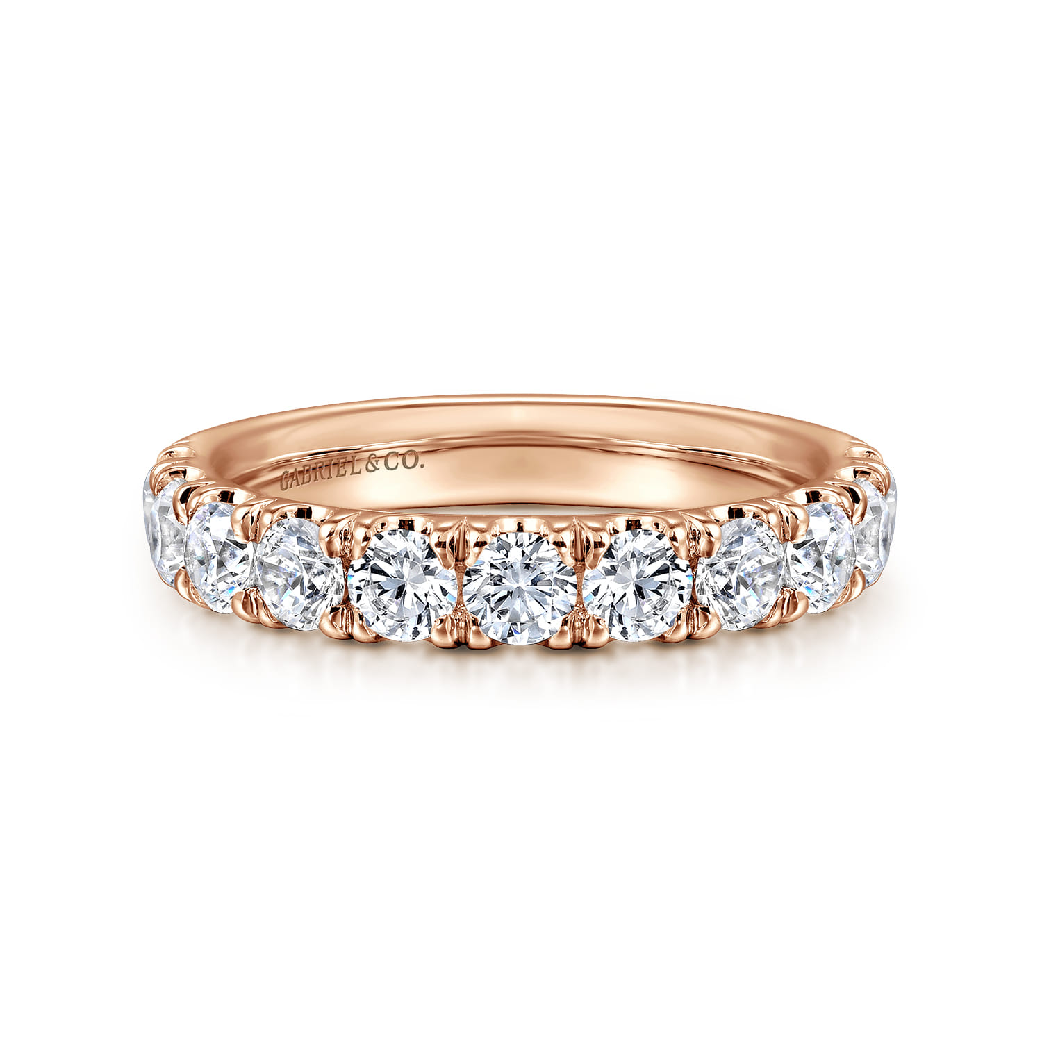 11 Stone French Pave Set Diamond Wedding Band