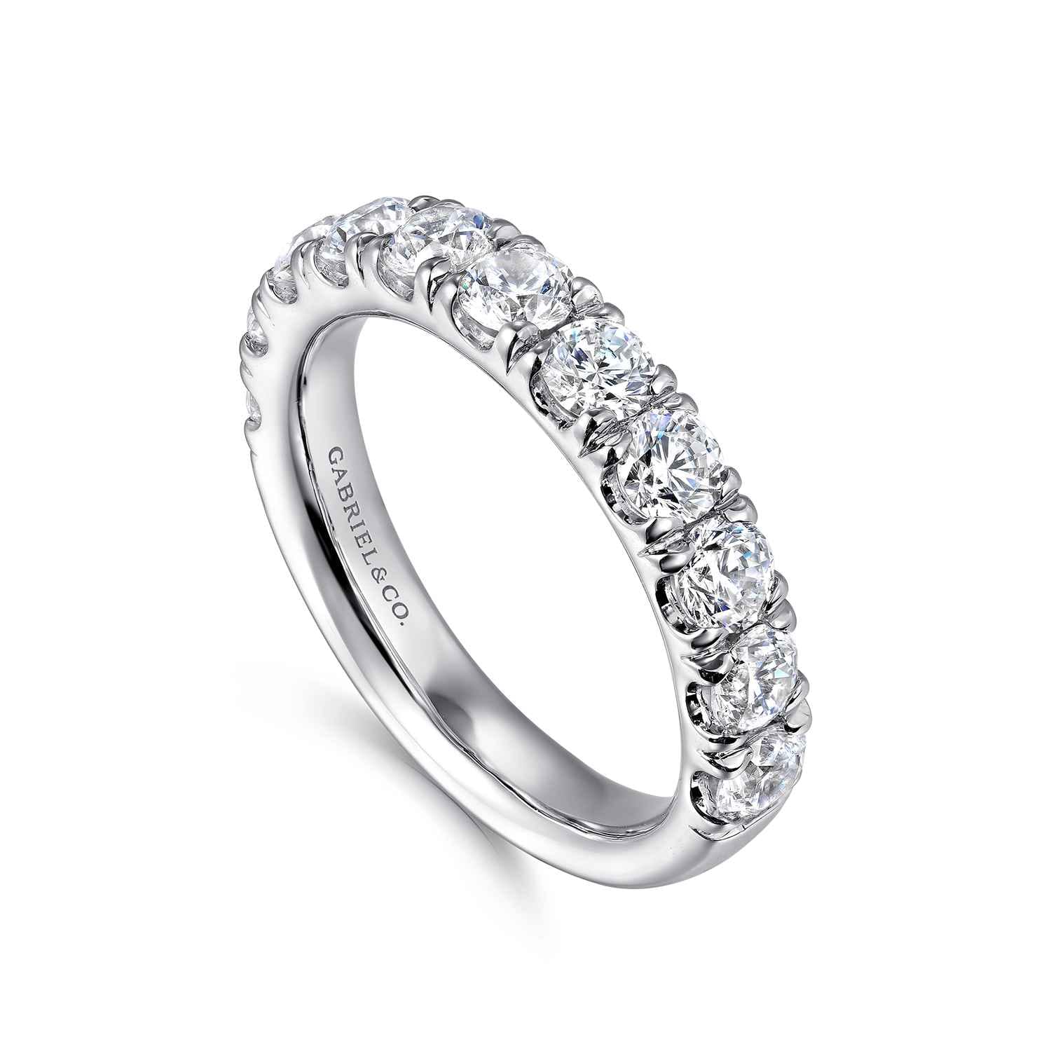 11 Stone French Pave Set Diamond Wedding Band in Platinum, photograph 3