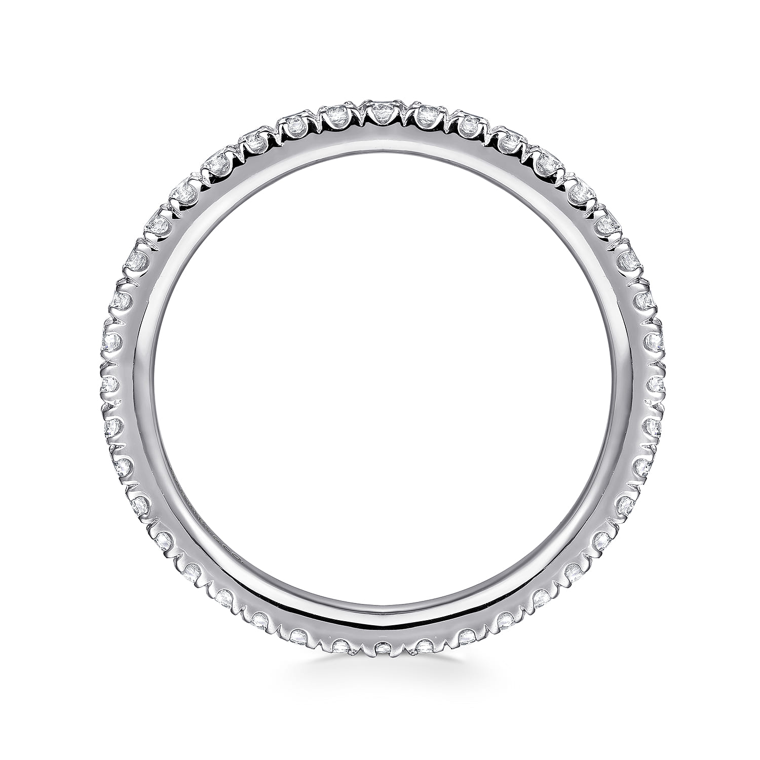 French Pave Set Diamond Eternity Band in 14K White Gold, photograph 2