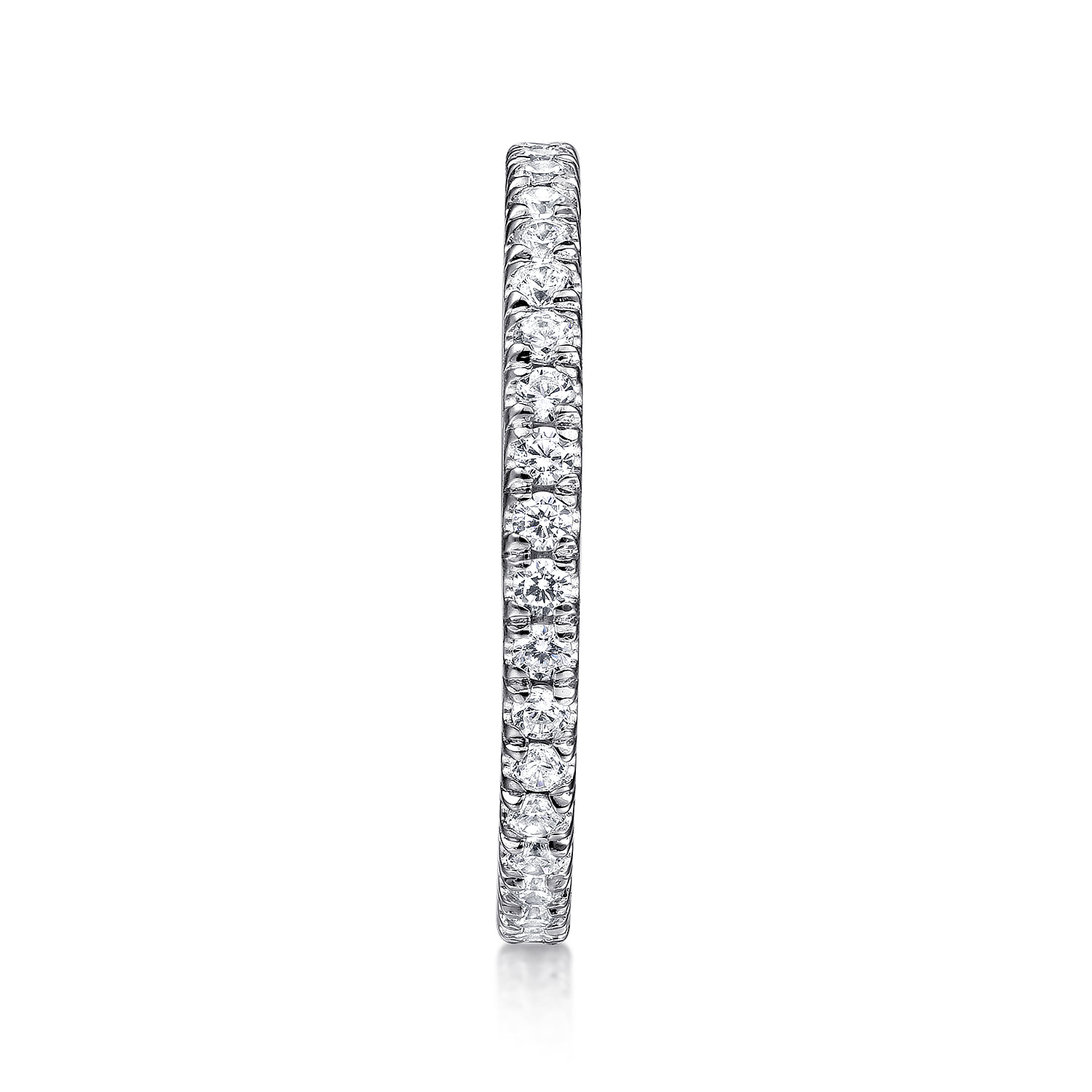 French Pave Set Diamond Eternity Band in 14K White Gold, photograph 4