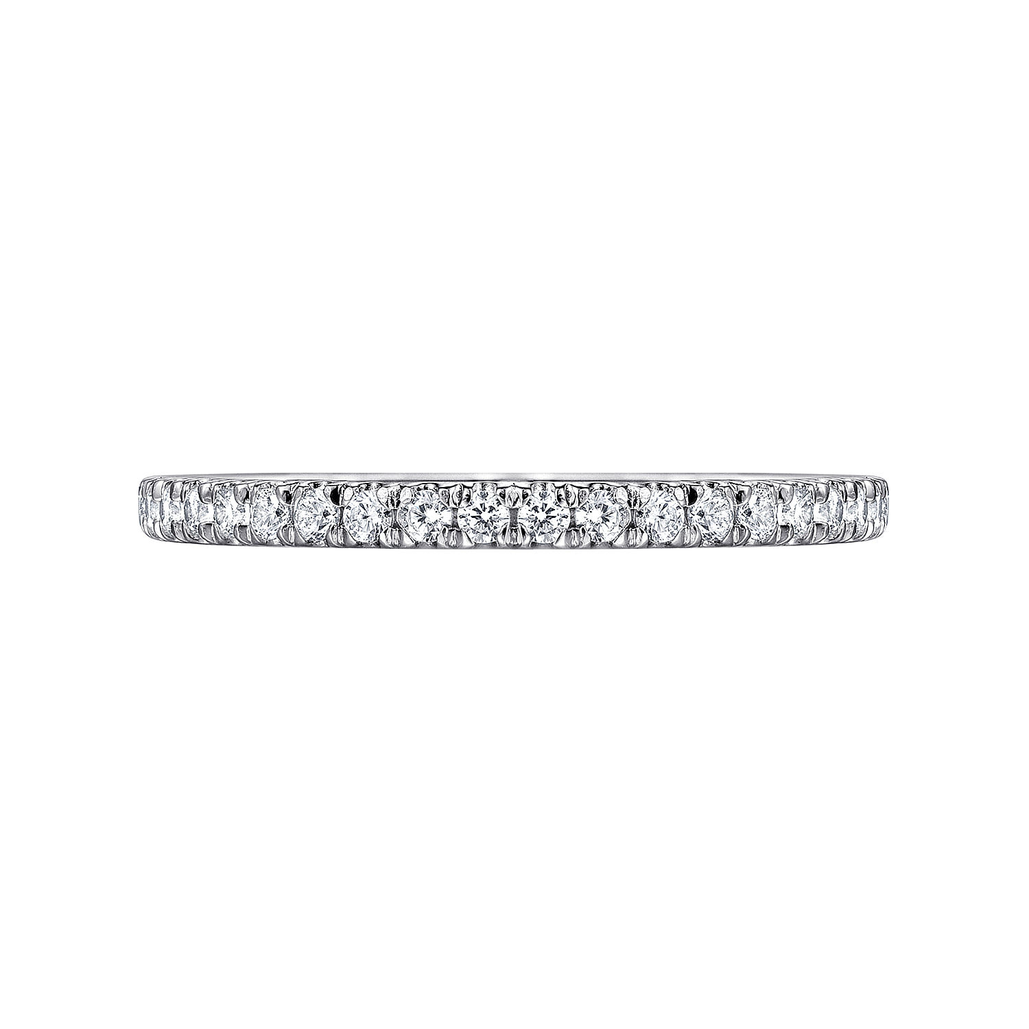French Pave Set Diamond Eternity Band in 14K White Gold, photograph 6