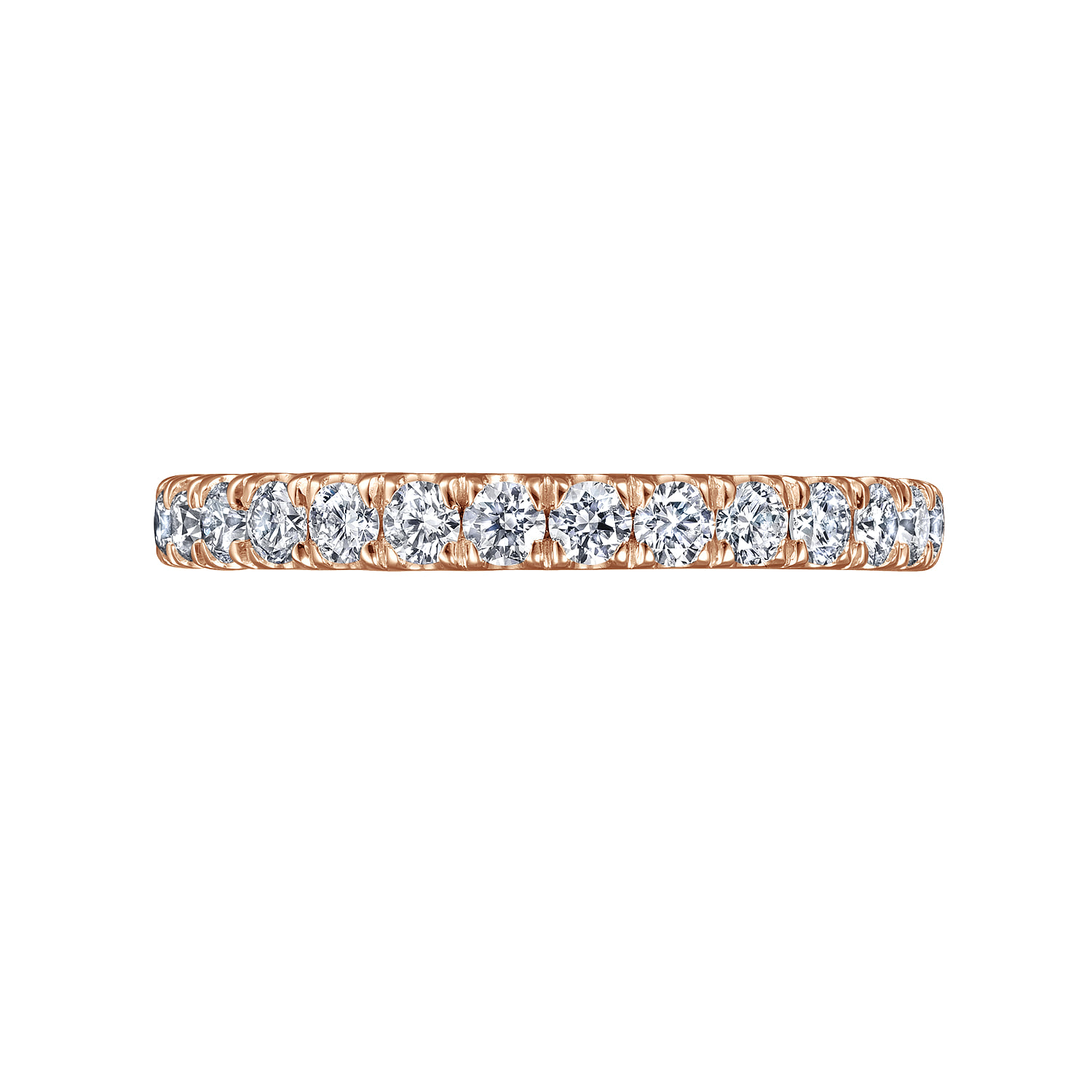 French Pave Set Diamond Eternity Band in 14K Rose Gold, photograph 6
