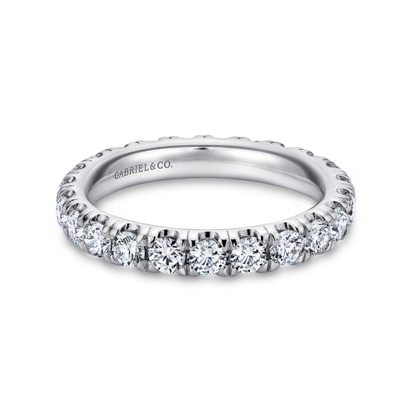 Platinum French Pave Set Diamond Eternity Band