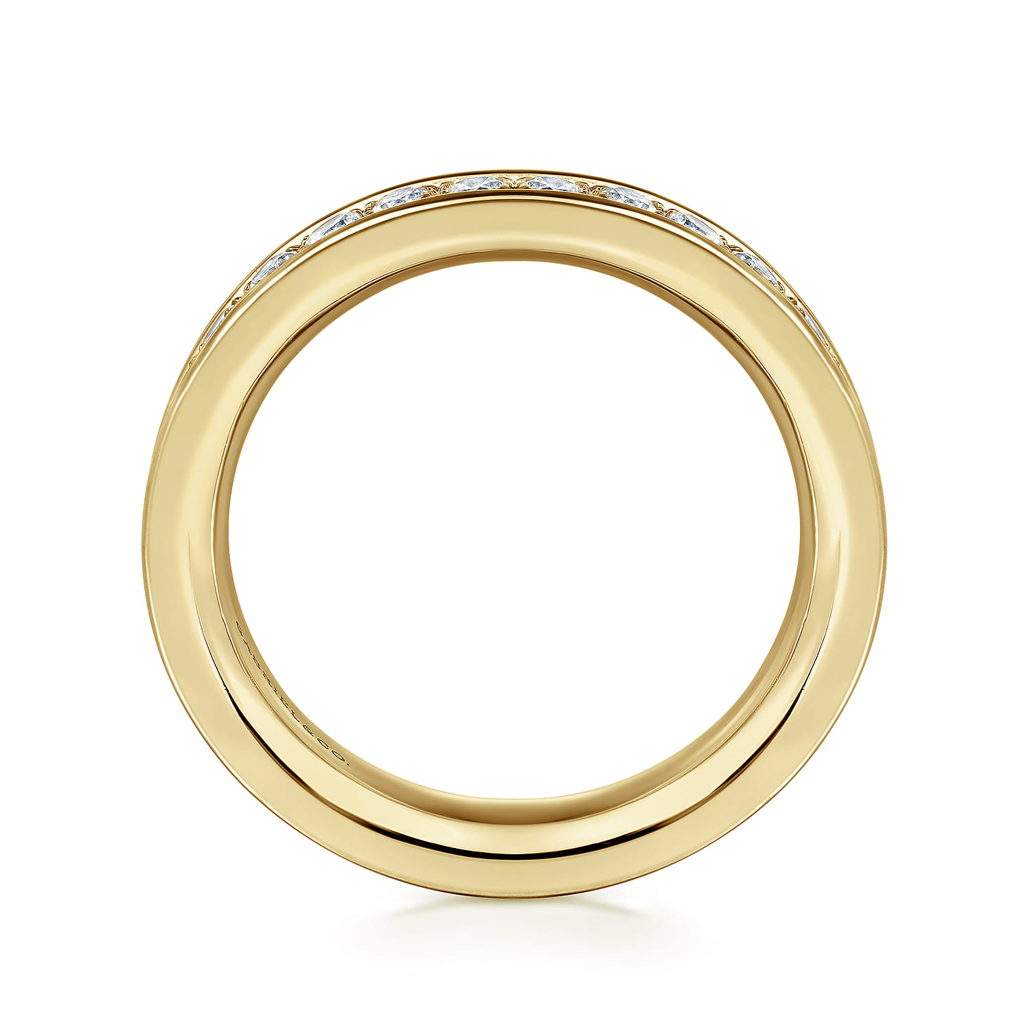 Channel Prong Set Diamond Eternity Band in 14K Yellow Gold, photograph 2