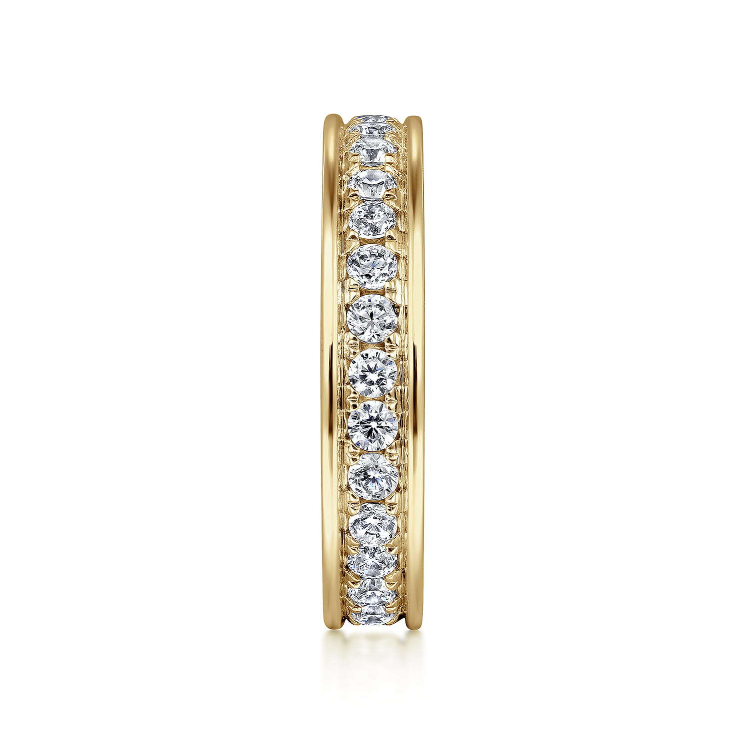Channel Prong Set Diamond Eternity Band in 14K Yellow Gold, photograph 4
