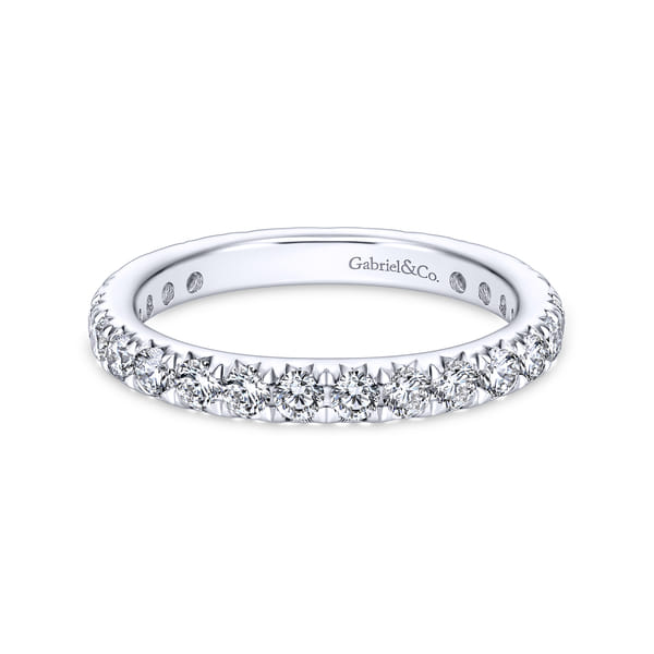 14K White Gold Micro Pave Diamond Eternity Band