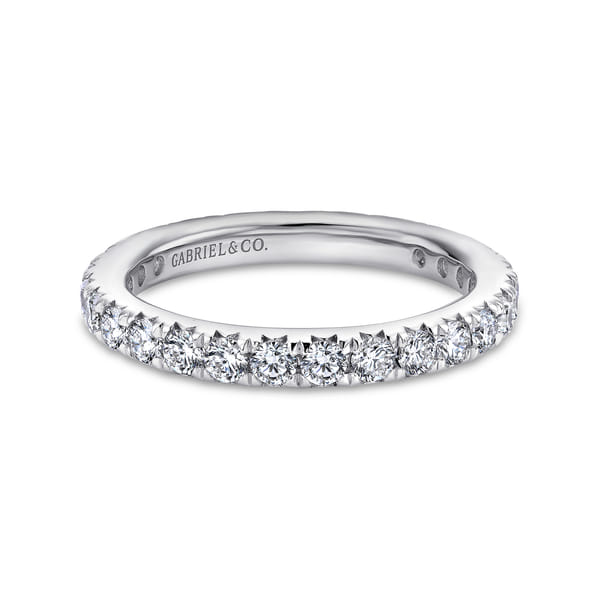 14K White Gold Micro Pave Diamond Eternity Band