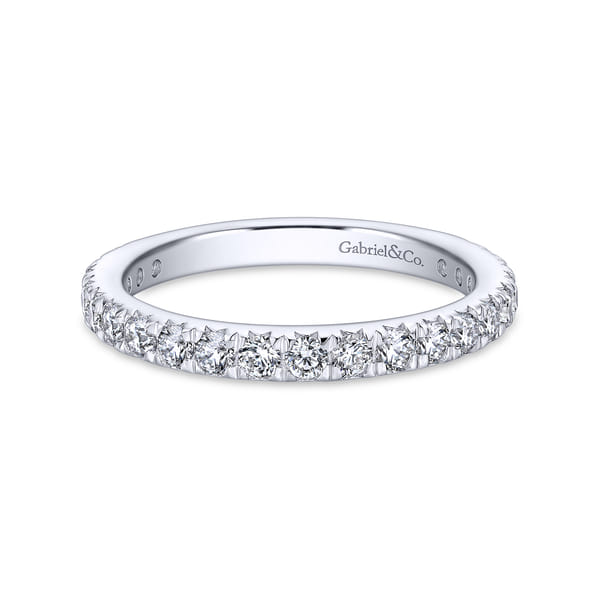 14K White Gold Micro Pave Diamond Eternity Band