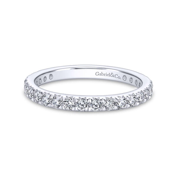 14K White Gold Micro Pave Diamond Eternity Band