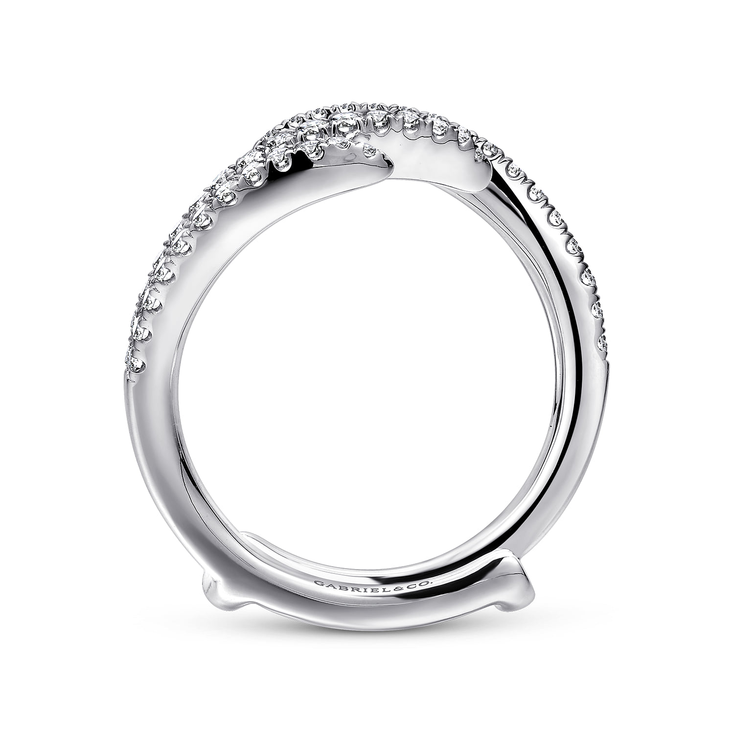French Pave Set Diamond Ring Enhancer in 14K White Gold, photograph 2