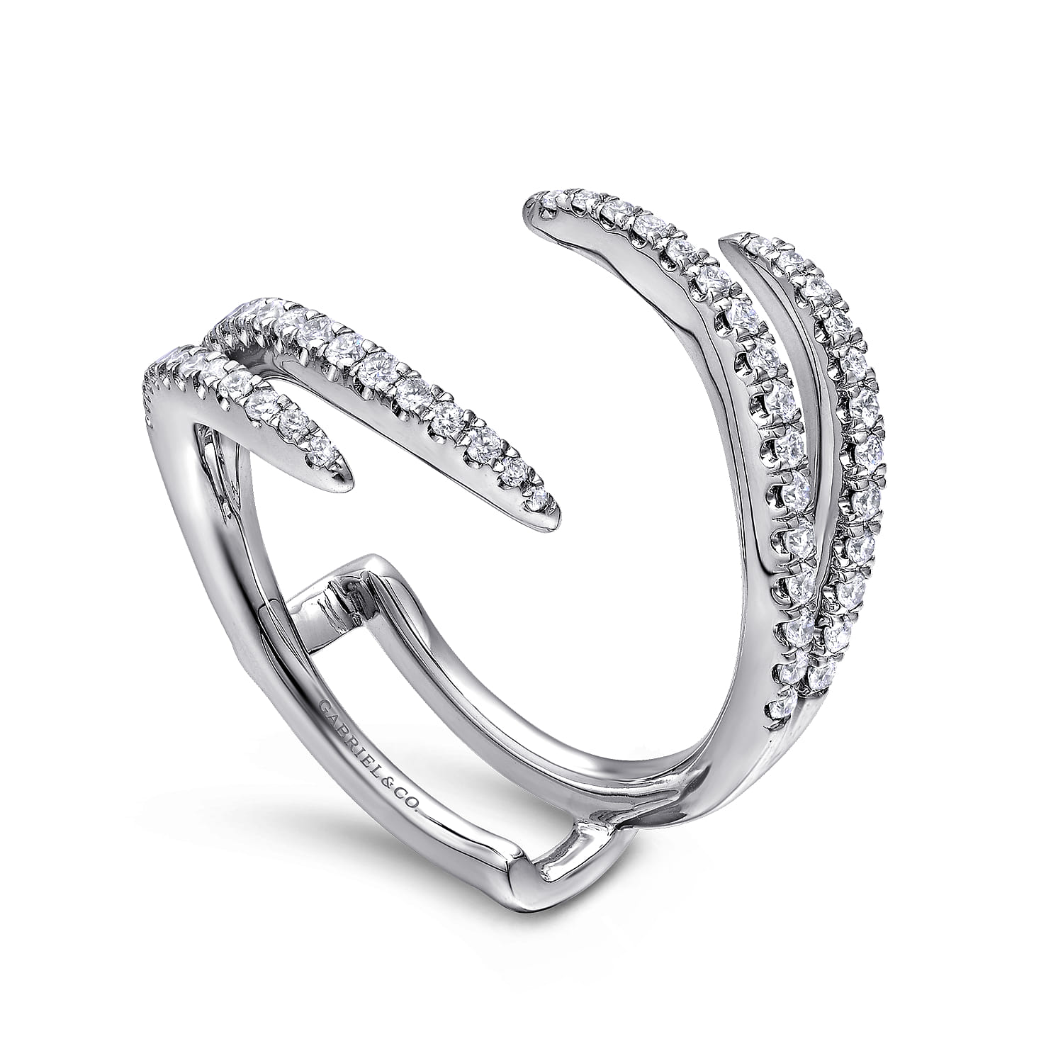 French Pave Set Diamond Ring Enhancer in 14K White Gold, photograph 3
