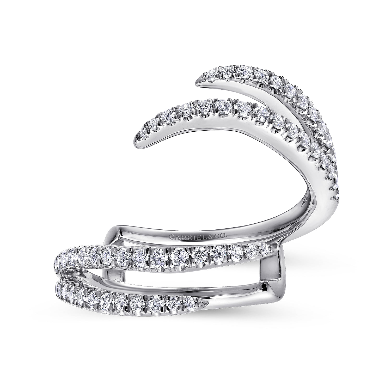 French Pave Set Diamond Ring Enhancer in 14K White Gold, photograph 4