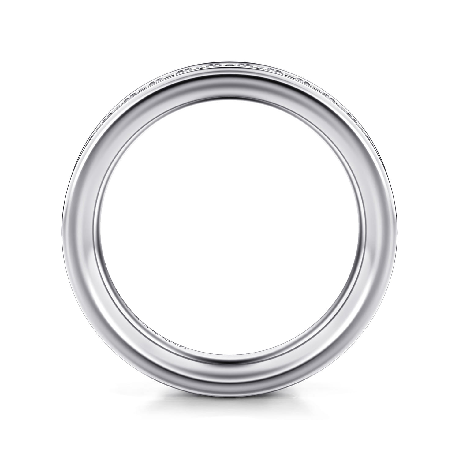Channel Prong Diamond Wedding Band in 14K White Gold, photograph 2