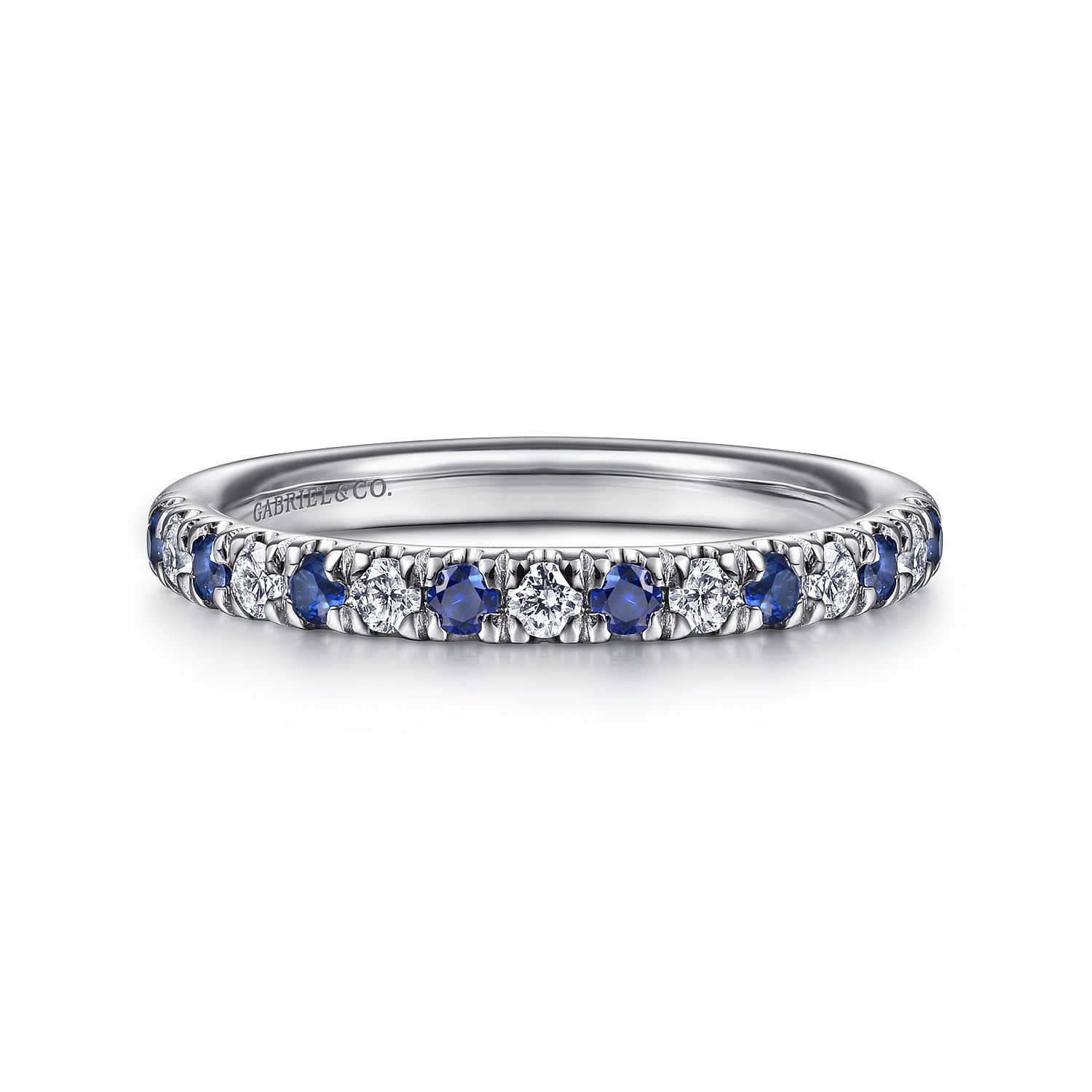 14k White Gold Round Straight Band | Gabriel & Co. AN14190W44SA