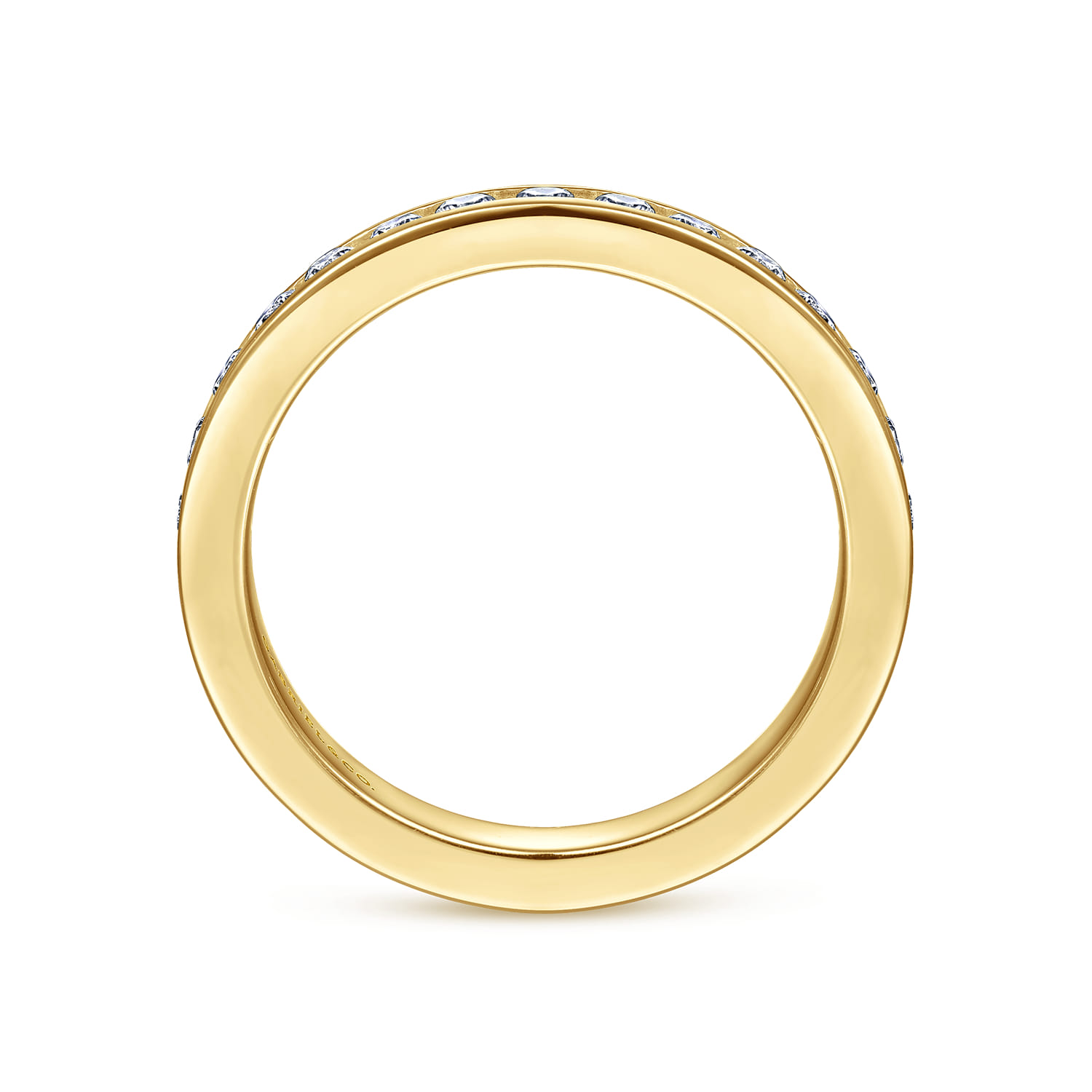 Channel Set Diamond Wedding Band in 14K Yellow Gold, photograph 2