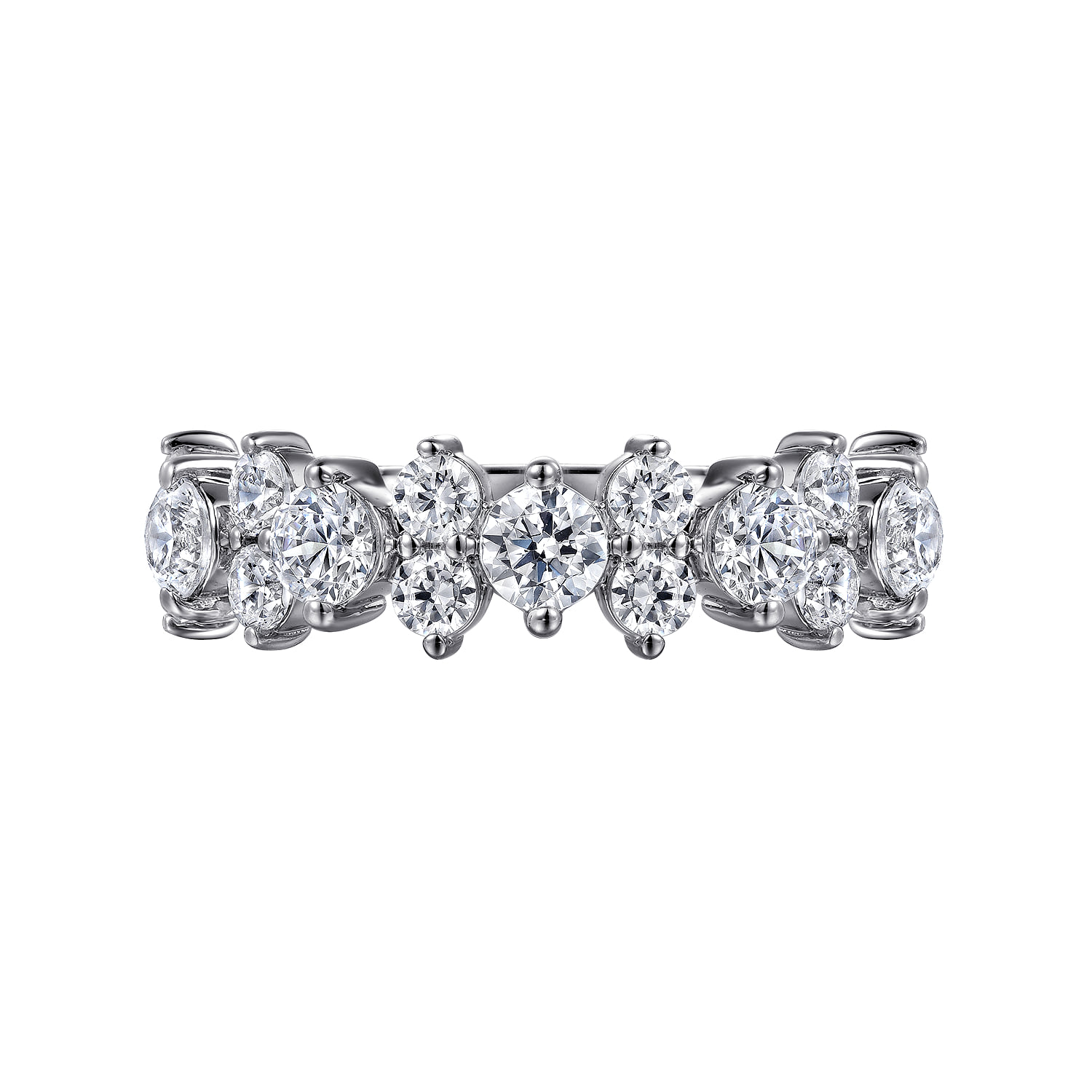Shared Prong Diamond Anniversary Band in 14K White Gold, photograph 6