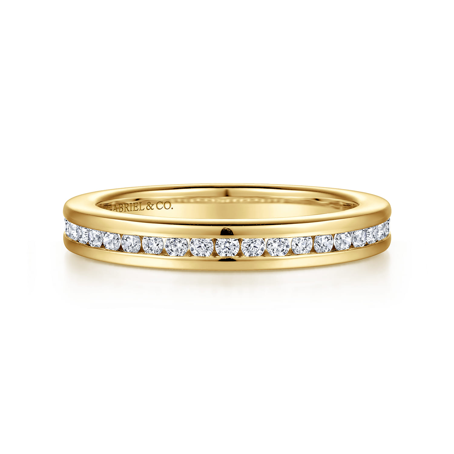 Channel Set Diamond Wedding Band in 14K Yellow Gold