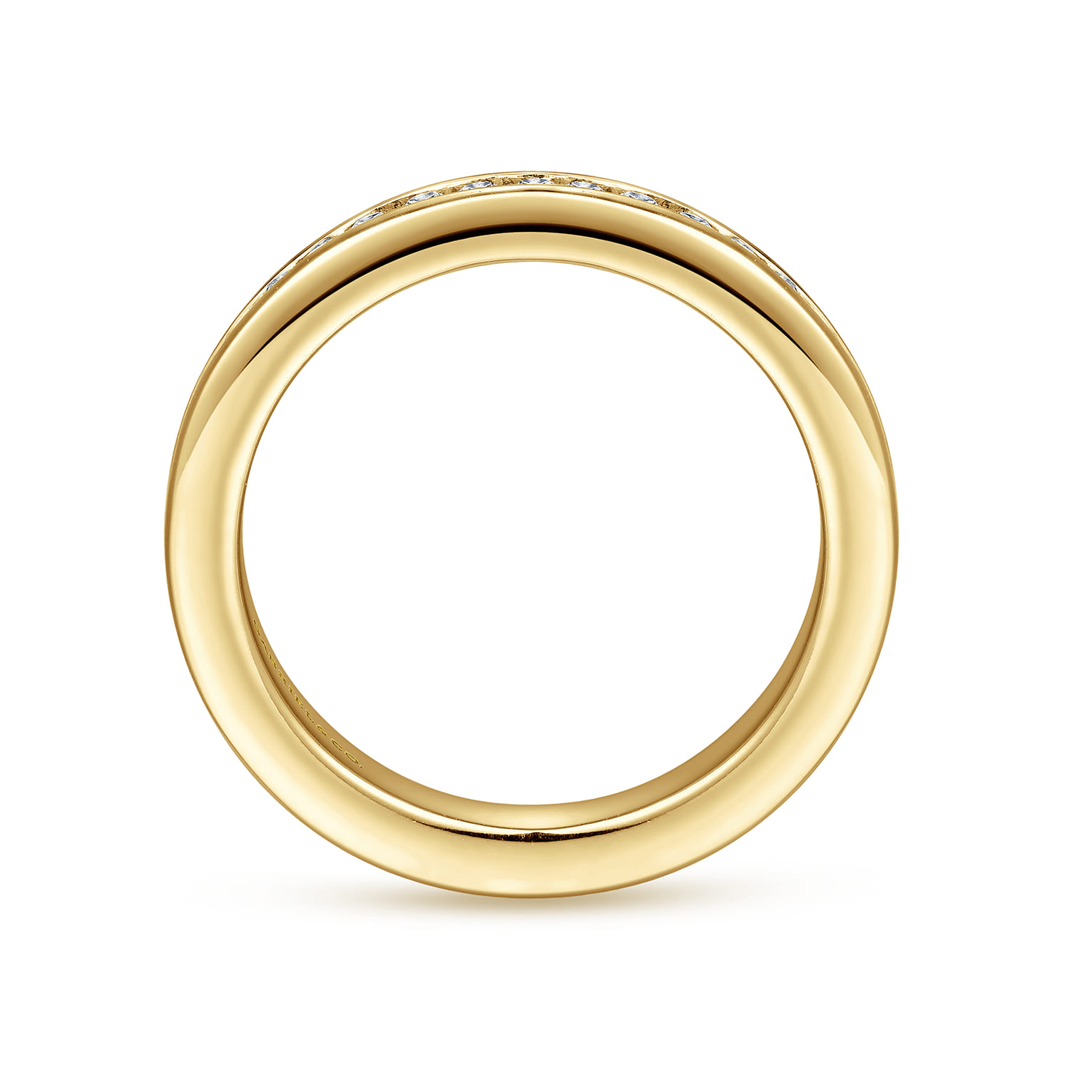 Channel Set Diamond Wedding Band in 14K Yellow Gold, photograph 2
