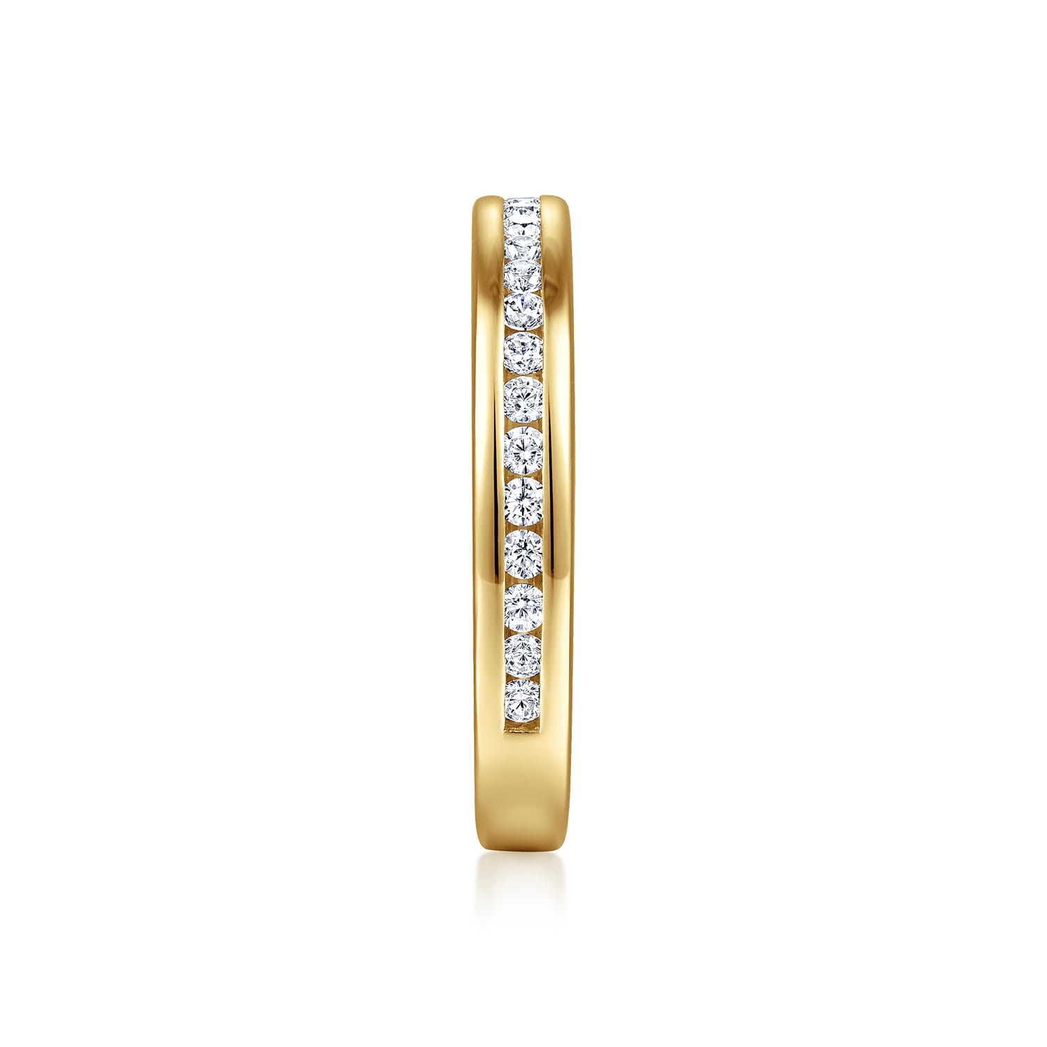 Channel Set Diamond Wedding Band in 14K Yellow Gold, photograph 4