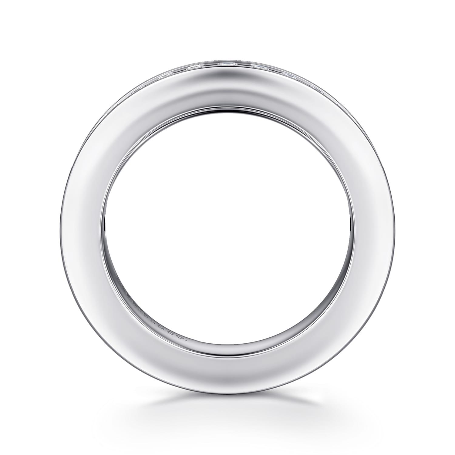 Channel Set Diamond Wedding Band in 14K White Gold, photograph 2