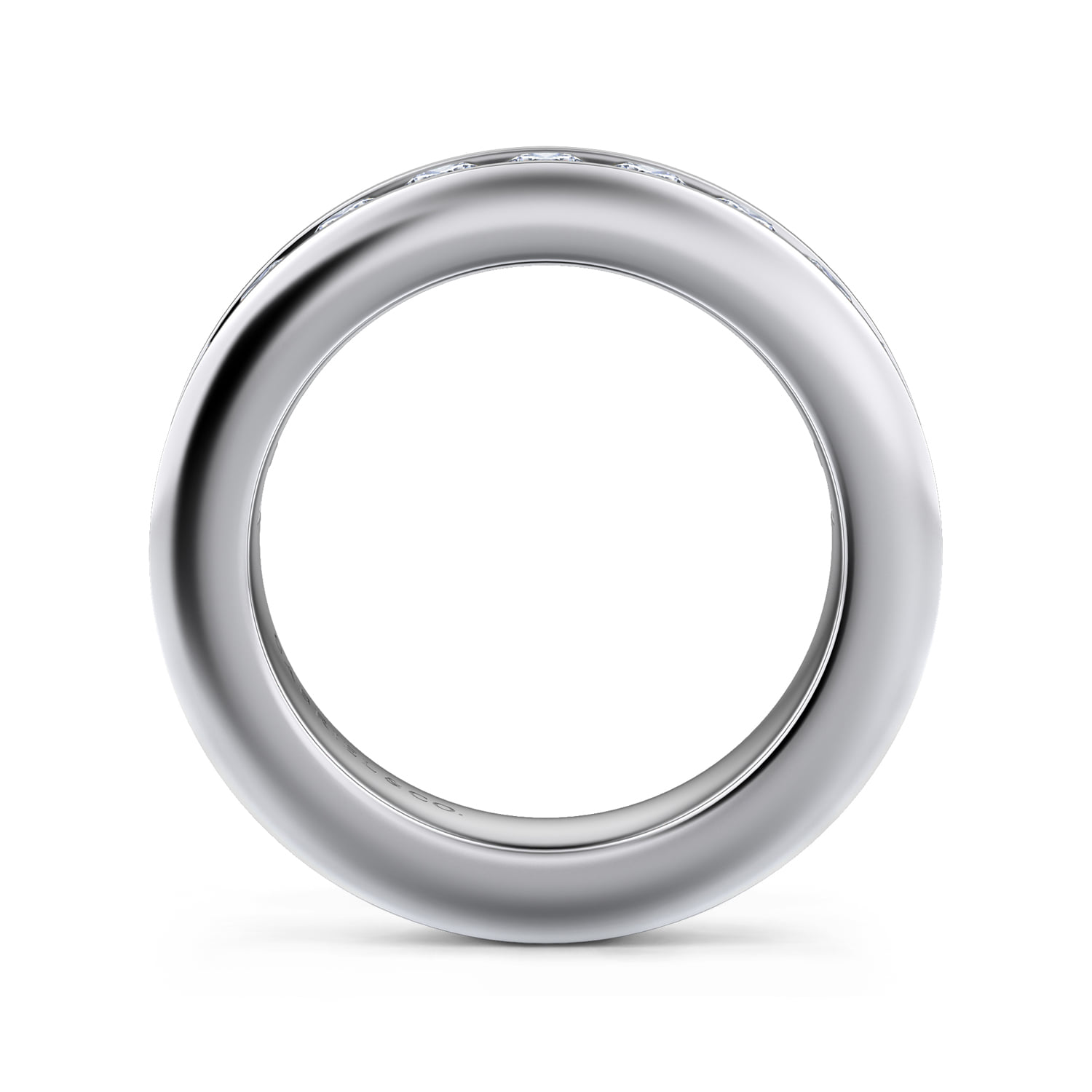 Channel Set Diamond Wedding Band in 14K White Gold, photograph 2