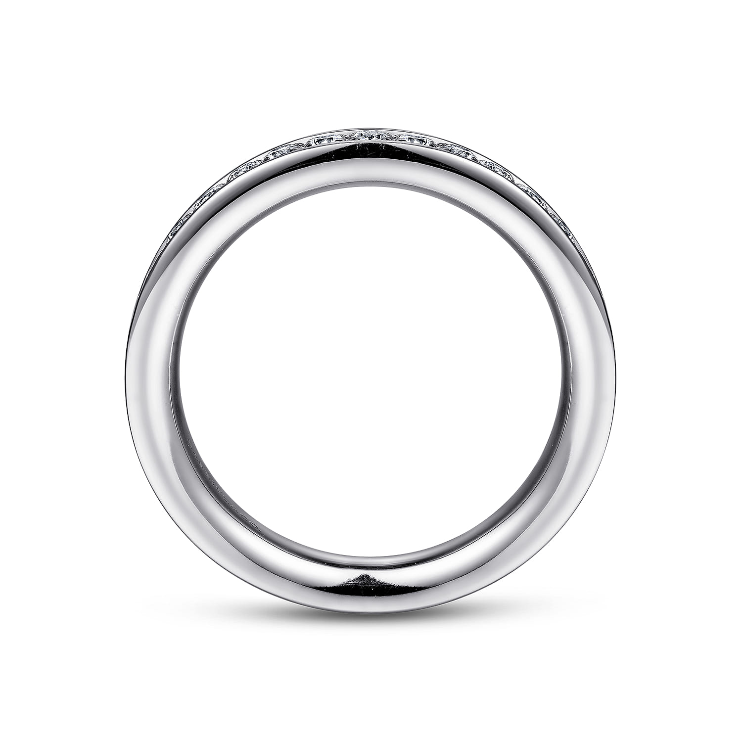 Channel Prong Diamond Wedding Band in 14K White Gold, photograph 2