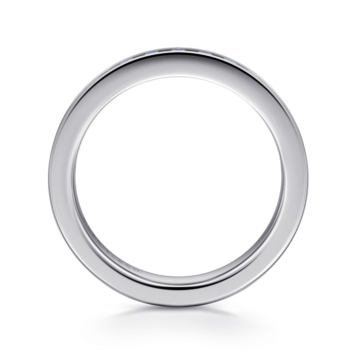 Channel Set Diamond Wedding Band in 14K White Gold, photograph 2