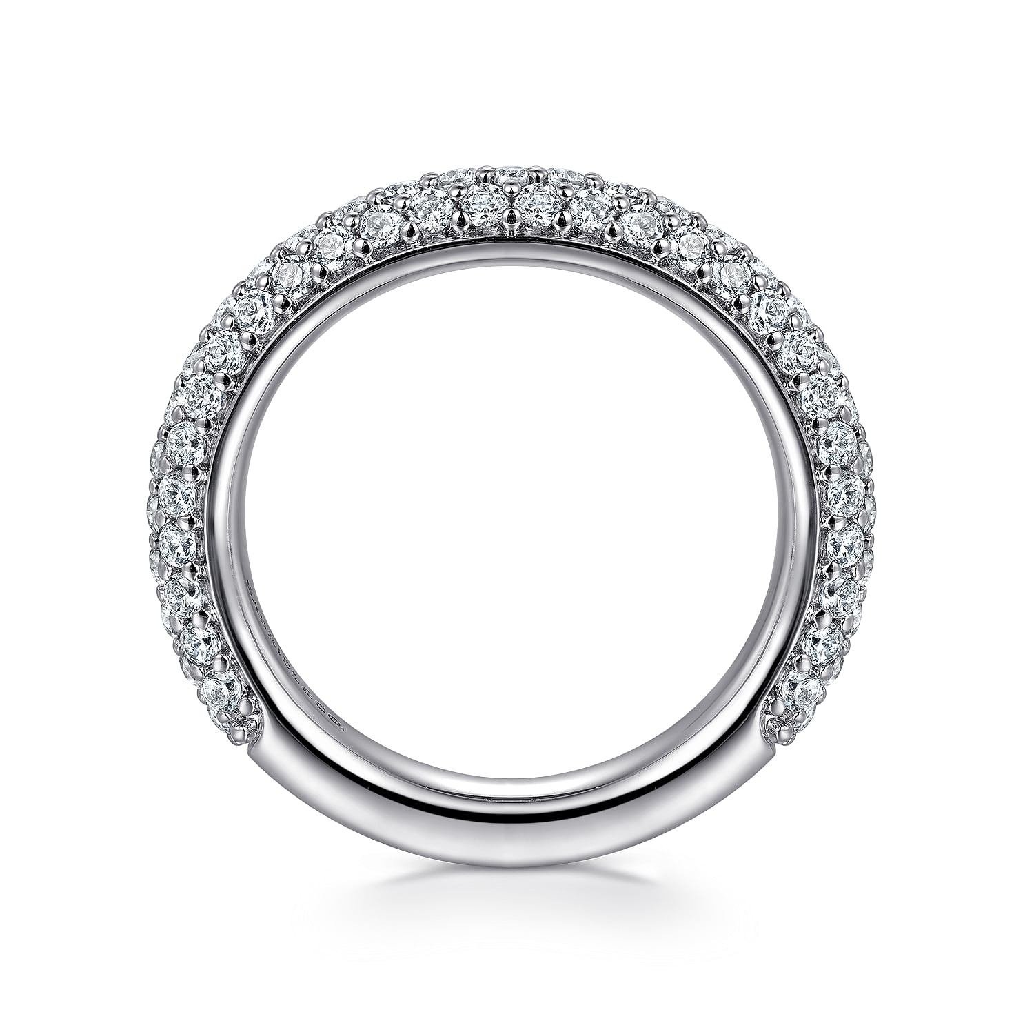 Diamond Pave Anniversary Band in 14K White Gold, photograph 2