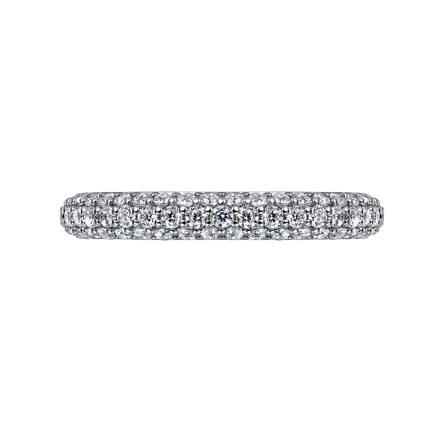 Diamond Pave Anniversary Band in 14K White Gold, photograph 6